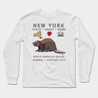 New York - North American Beaver - State, Heart, Home series - state symbols Long Sleeve T-Shirt